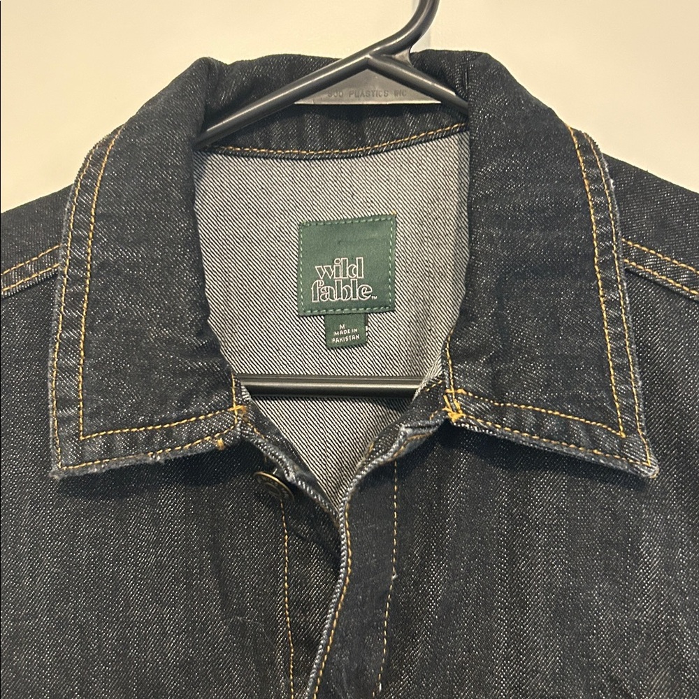 wild fable Dark Indigo Denim Vest with Yellow Contrast Stitching